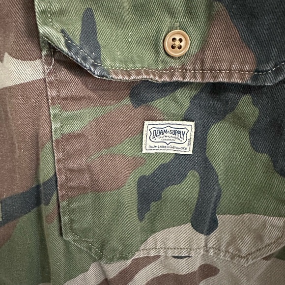 RL denim & supply mens camo shirt L - Picture 3 of 5